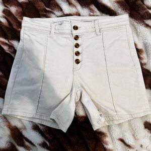 Pilcro and the Letterpress High Waist Cream Shorts